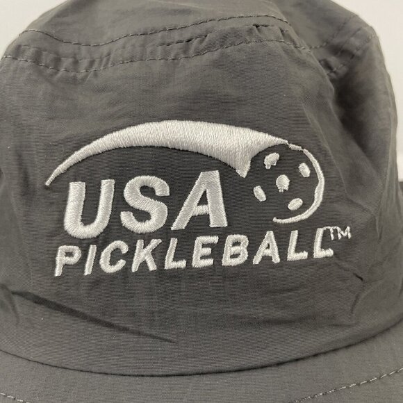 USA Pickleball Boonie Sin Hat Adult L Wide Brim Canvas Mesh Gray - Picture 5 of 7